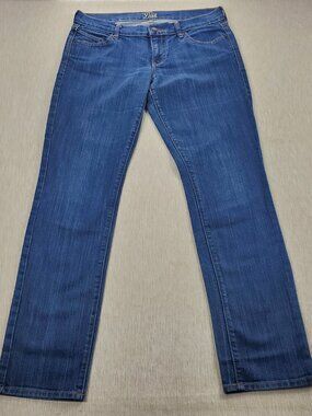 Old Navy The Diva Women's 10 Long Blue Denim Straight Leg Mid Rise Jeans Regular